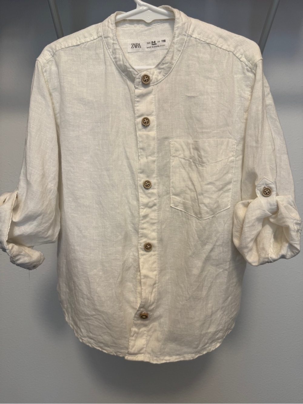🌸ZARA kids 💯Linen shirt size 5-6T boys resort European summer vacation kids